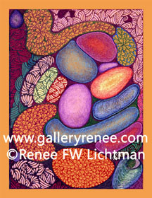 "Ashley Abstract" Ballpoint Pen Art, Ballpoint Pen Art Gallery, Artist Renee FW Lichtman