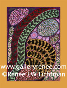 "Cherry" Ballpoint Pen and Pen and Ink Drawing, Abstract Art Gallery, Fine Art for Sale from Artist Renee FW Lichtman