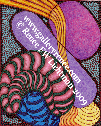 "Eric"  Ballpoint Pens, Abstract Art,Ballpoint Pen Art Gallery, Fine Art for Sale from Artist Renee FW Lichtman
