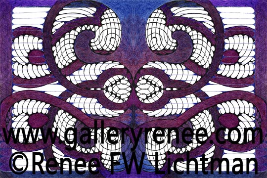 "Intertwinede" Ballpoint Pens and Digital Recomposition, Abstract Art, Ballpoint Pen Art, Pen and Ink Art, Fine Art for Sale from Artist Renee FW Lichtman