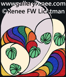 "Smooth Tracing"  Colored Pencil, Pen and Ink and Digital Recomposition, Abstract Art Gallery, Fine Art for Sale from Artist Renee FW Lichtman