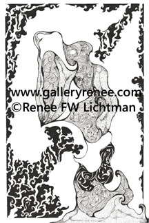 "Thunderhead" Rapidograph Pen and Ink, Pen and Ink Art Gallery, Fine Art for Sale from Artist Renee FW Lichtman